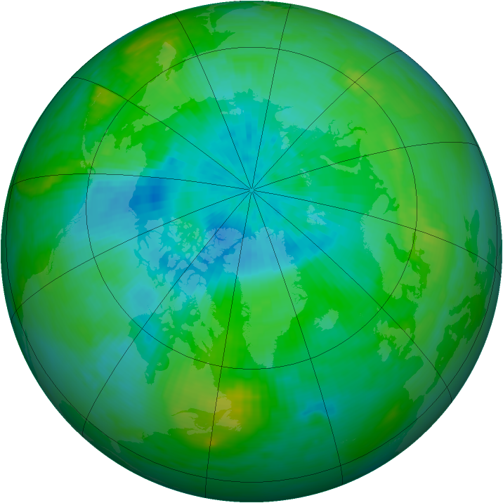 Arctic ozone map for 26 August 1989